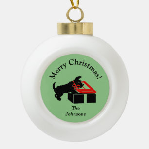 Persoonlijke Scottie-hond Kerstbalornament Keramische Bal Ornament