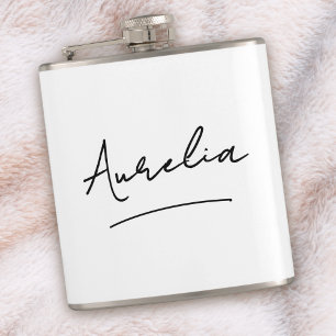 Persoonlijke script handtekening naam vrijgezellen heupfles