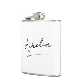 Persoonlijke script handtekening naam vrijgezellen heupfles (Links)