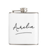 Persoonlijke script handtekening naam vrijgezellen heupfles (Voorkant)