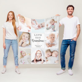 Persoonlijke Script Love You Grandma 8 Foto Fleece Deken