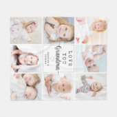 Persoonlijke Script Love You Grandma 8 Foto Fleece Deken (Voorkant (Horizontaal))