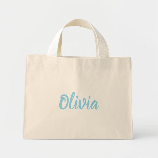 Persoonlijke script naam boodschappentas mini tote bag (Voorkant)