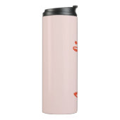 Persoonlijke Script Naam Roze Rood Bruiloftsgesche Thermosbeker (Gedraaid links)
