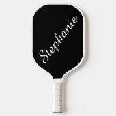Persoonlijke Script Name Black en White Pickleball Paddle (Achterkant)