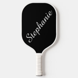 Persoonlijke Script Name Black en White Pickleball Paddle