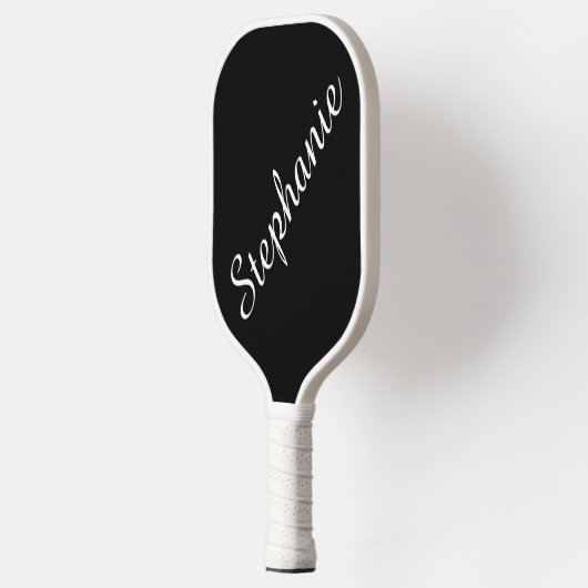 Persoonlijke Script Name Black en White Pickleball Paddle (Links)