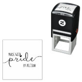 Persoonlijke scriptletters gemaakt met geprivilegi  zelfinktende stempel (In situ)