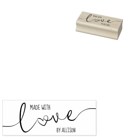 Persoonlijke scriptletters gemaakt met liefde rubberstempel (Gestempeld)