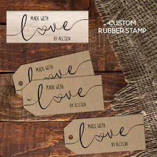 Persoonlijke scriptletters gemaakt met liefde rubberstempel