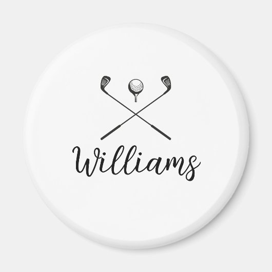 Persoonlijke Scriptnaam Golfclubs Magneet (Voorkant)