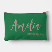 Persoonlijke Scriptnaam Groene Bachelorette-make-u Etui (Achterkant)