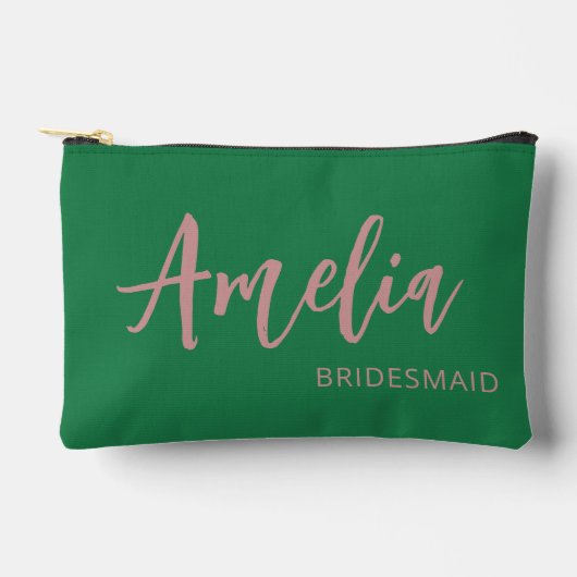 Persoonlijke Scriptnaam Groene Bachelorette-make-u Etui (Voorkant)
