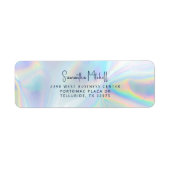Persoonlijke scriptnaam Iridescent Retouradres Etiket (Voorkant)