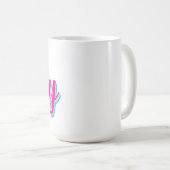 Persoonlijke scriptnaam koffiemok | Roze Blauw (Voorkant rechts)