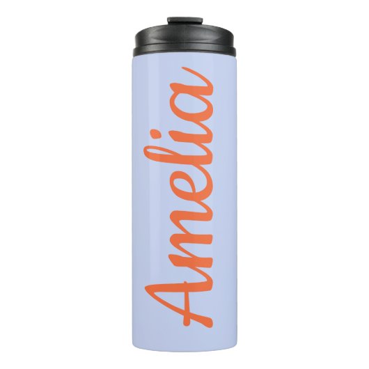 Persoonlijke scriptnaam Lavendel Bruiloft Favoriet Thermosbeker (Voorkant)