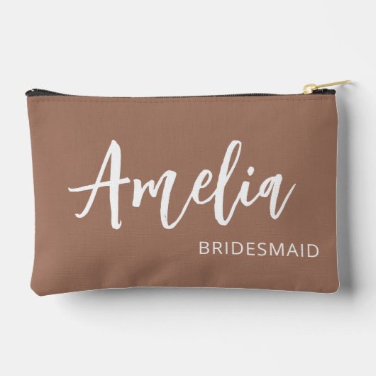 Persoonlijke Scriptnaam Mocha Bachelorette Make-up Etui (Achterkant)