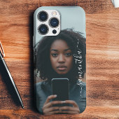 Persoonlijke scriptnaam op foto iPhone hoesje