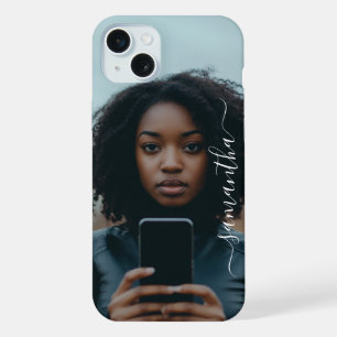 Persoonlijke scriptnaam op foto iPhone 15 plus case