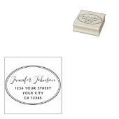 Persoonlijke scriptnaam retouradres rubberstempel (Gestempeld)
