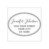 Persoonlijke scriptnaam retouradres rubberstempel (Afrduk)
