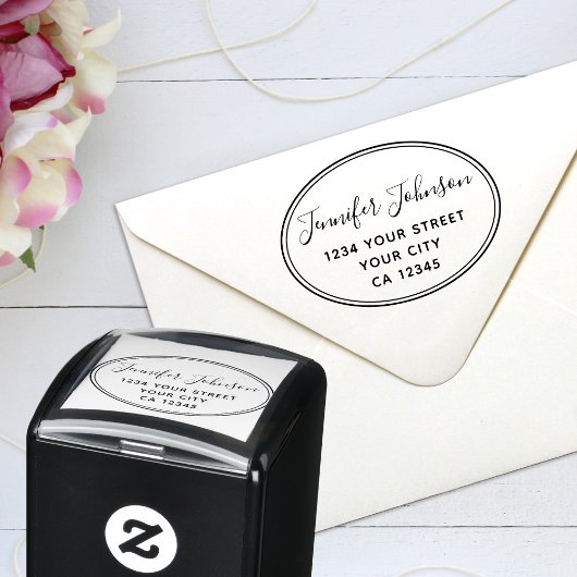 Persoonlijke scriptnaam retouradres  zelfinktende stempel