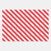 Persoonlijke scriptnaam rood witte snoepstreep inpakpapier vel (Voorkant 3)