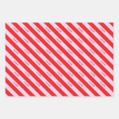 Persoonlijke scriptnaam roze rood snoepstreep inpakpapier vel (Voorkant 3)