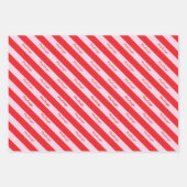 Persoonlijke scriptnaam roze rood snoepstreep inpakpapier vel (Voorkant)
