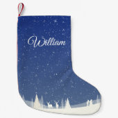 Persoonlijke scriptnaam Winter Sneeuwscène Kleine Kerstsok (Voorkant)