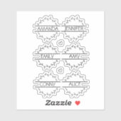 Persoonlijke scriptnaam wissen sticker (Vel)