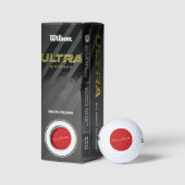 Persoonlijke Scripttypografie Naam Kerstmis Rood Golfballen (Verpakking)