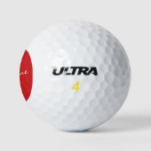 Persoonlijke Scripttypografie Naam Kerstmis Rood Golfballen (Logo)