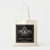 Persoonlijke Scrolls Wedding Party Bag in Black Tote Bag (Voorkant)