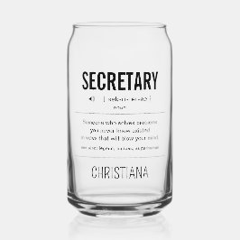 Persoonlijke secretaresse grappig blikvorm glas