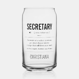 Persoonlijke secretaresse grappig blikvorm glas