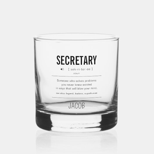 Persoonlijke secretaresse grappig whisky glas (Voorkant)