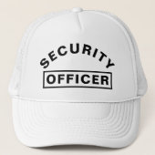 Persoonlijke SECURITY OFFICER tekststatement Wit Trucker Pet (Voorkant)