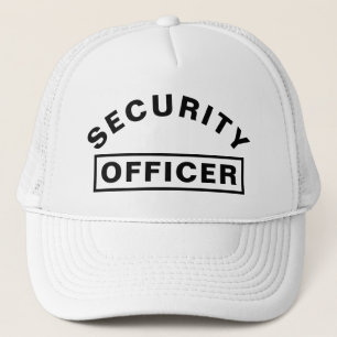 Persoonlijke SECURITY OFFICER tekststatement Wit Trucker Pet