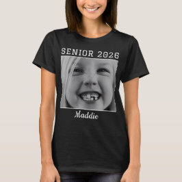 Persoonlijke Senior 2026 aangepaste Foto afstudeer T-shirt