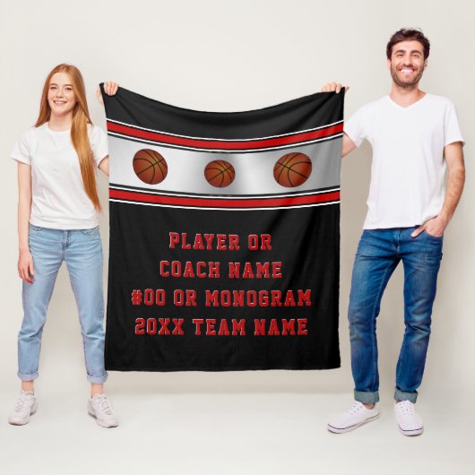Persoonlijke Senior Basketball Gift Ideeën, zwart Fleece Deken (In situ)