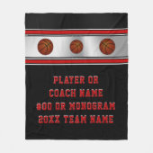Persoonlijke Senior Basketball Gift Ideeën, zwart Fleece Deken (Voorkant)