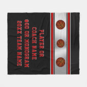 Persoonlijke Senior Basketball Gift Ideeën, zwart Fleece Deken (Voorkant (Horizontaal))