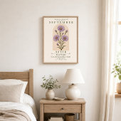 Persoonlijke september aster geboortebloemposter poster
