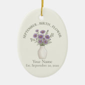 Persoonlijke september aster ornament (Voorkant)