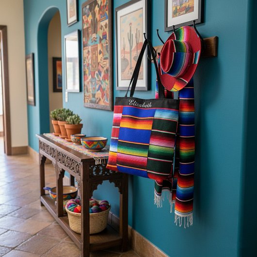 Persoonlijke Serape-streep Tote Bag