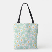 Persoonlijke Serene Daisy Bloem Tote Bag (Achterkant)
