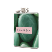Persoonlijke Serene Groene Jade Steen Heupfles (Links)