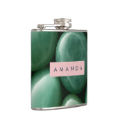 Persoonlijke Serene Groene Jade Steen Heupfles (Rechts)