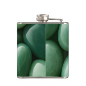 Persoonlijke Serene Groene Jade Steen Heupfles (Achterkant)